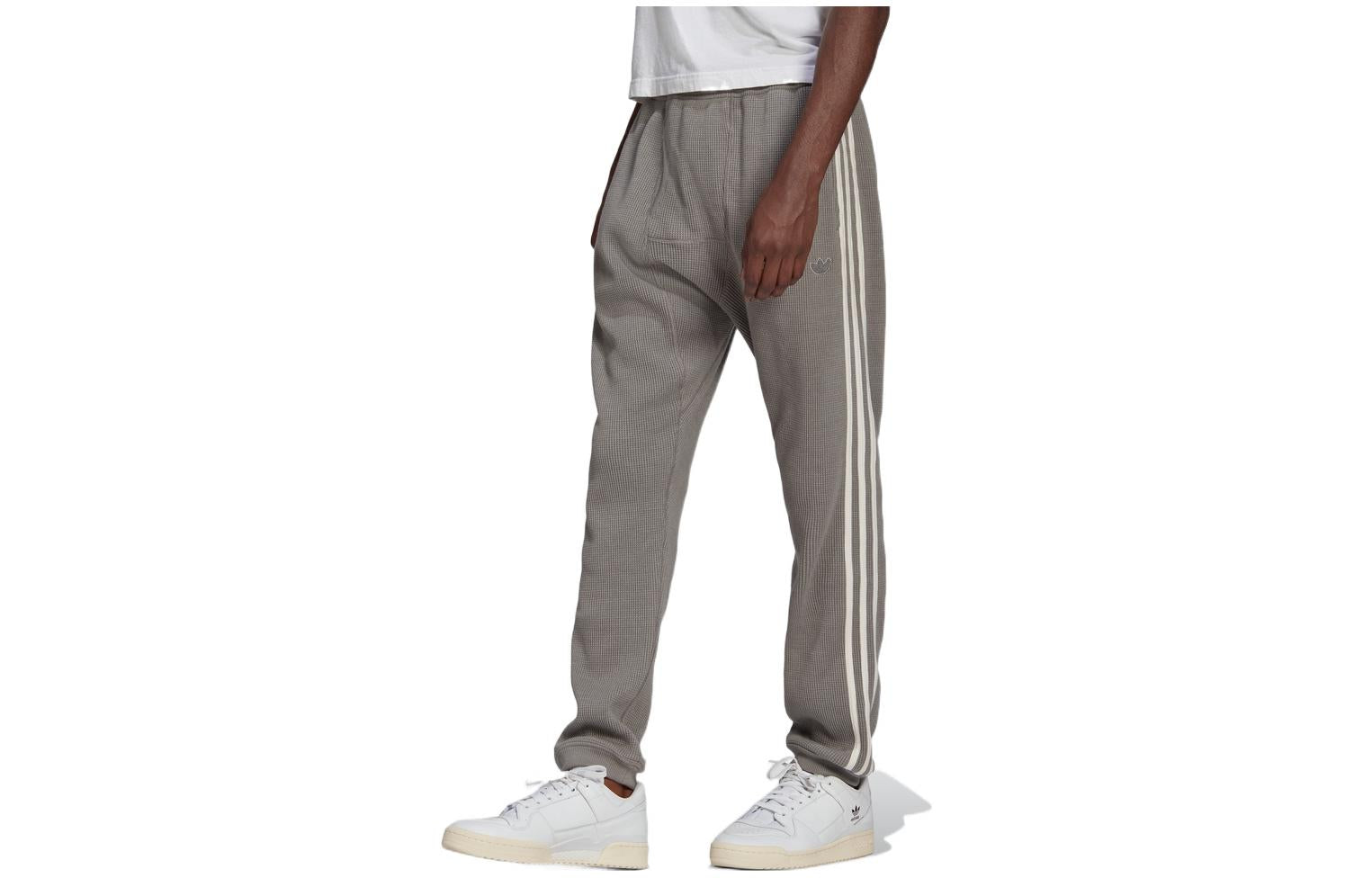 Men's adidas originals Sports Stripe Logo Casual Long Pants/Trousers Gray HD4810