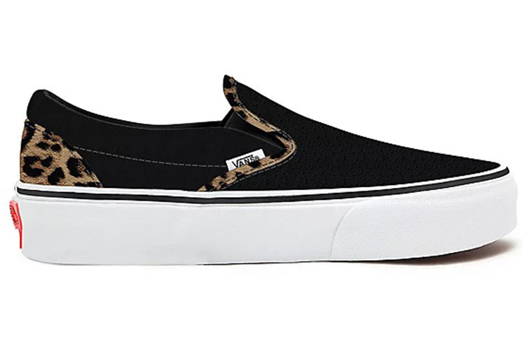 Vans Customs Black Leather Leopard Slip-on VN0A3CST071