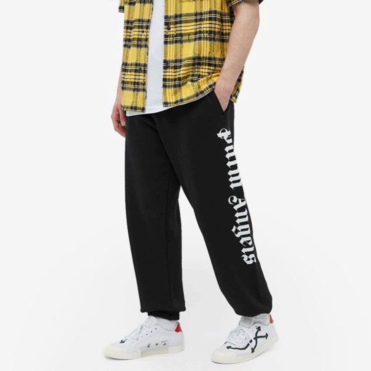 Palm Angels SS22 Side Logo Sweatpants 'Black White' PMCH010C99FLE0011001