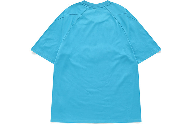 FILA FUSION Printing Logo Sports Loose Short Sleeve Couple Style Blue T11U136102F-BU