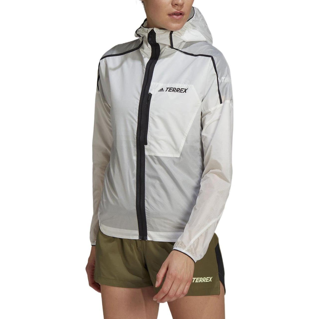 (WMNS) adidas Terrex Agravic Windweave Windbreaker Asia Sizing 'White Black' HA7541