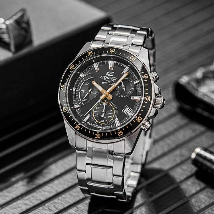 CASIO Waterproof EDIFICE Mens Black Analog EFV-540D-1A9VUPRD