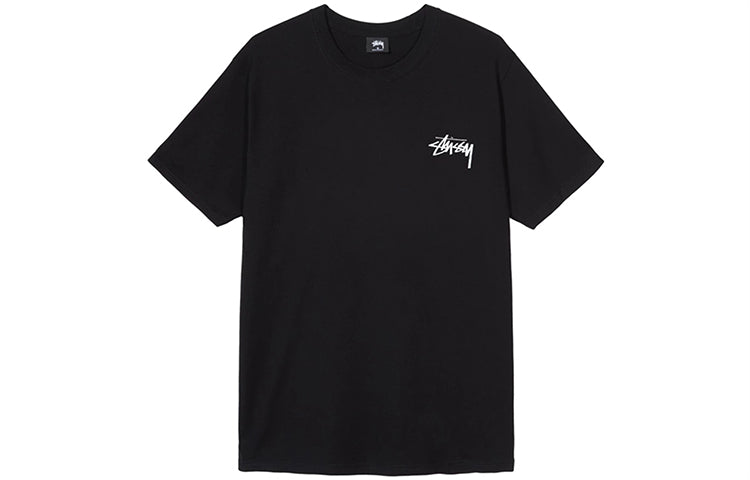 Stussy Falls Tee Classic Poster Printing Short Sleeve Unisex Black 1904475-BLACK