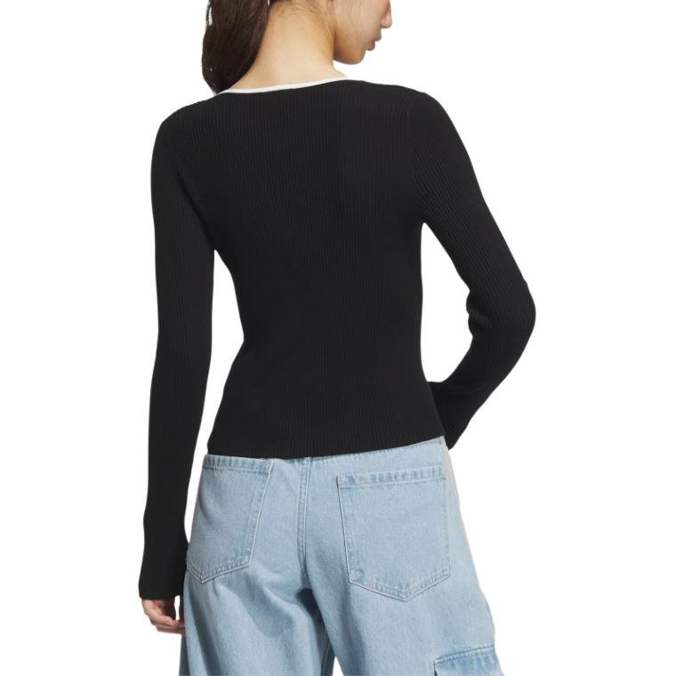 (WMNS) adidas Adi Long Sleeve Fully Fashion Sweater Asia Sizing 'Black' JM8052