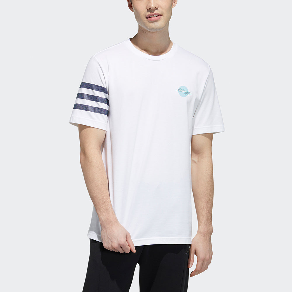 adidas neo Casual Sports Round Neck Short Sleeve White GP5703
