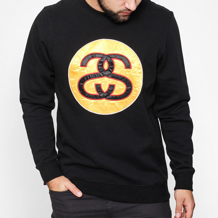 Stussy Classic Embroidered Round Neck Unisex Black 1913631