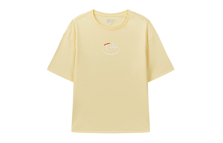 (WMNS) FILA Series Logo Printing Round Neck Short Sleeve Yellow F51W028101F-YE