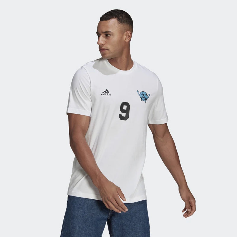 adidas Lil Number T M Printing Soccer/Football Sports Short Sleeve White GN6917
