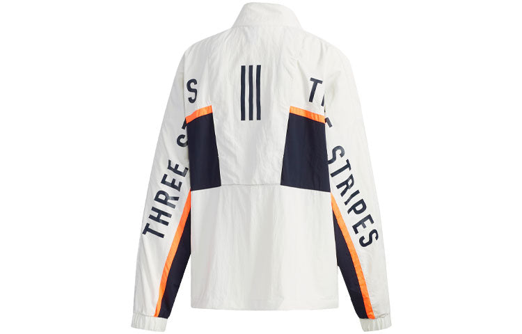 (WMNS) adidas Logo Printing Splicing Stand Collar Jacket Autumn Gray FM5275