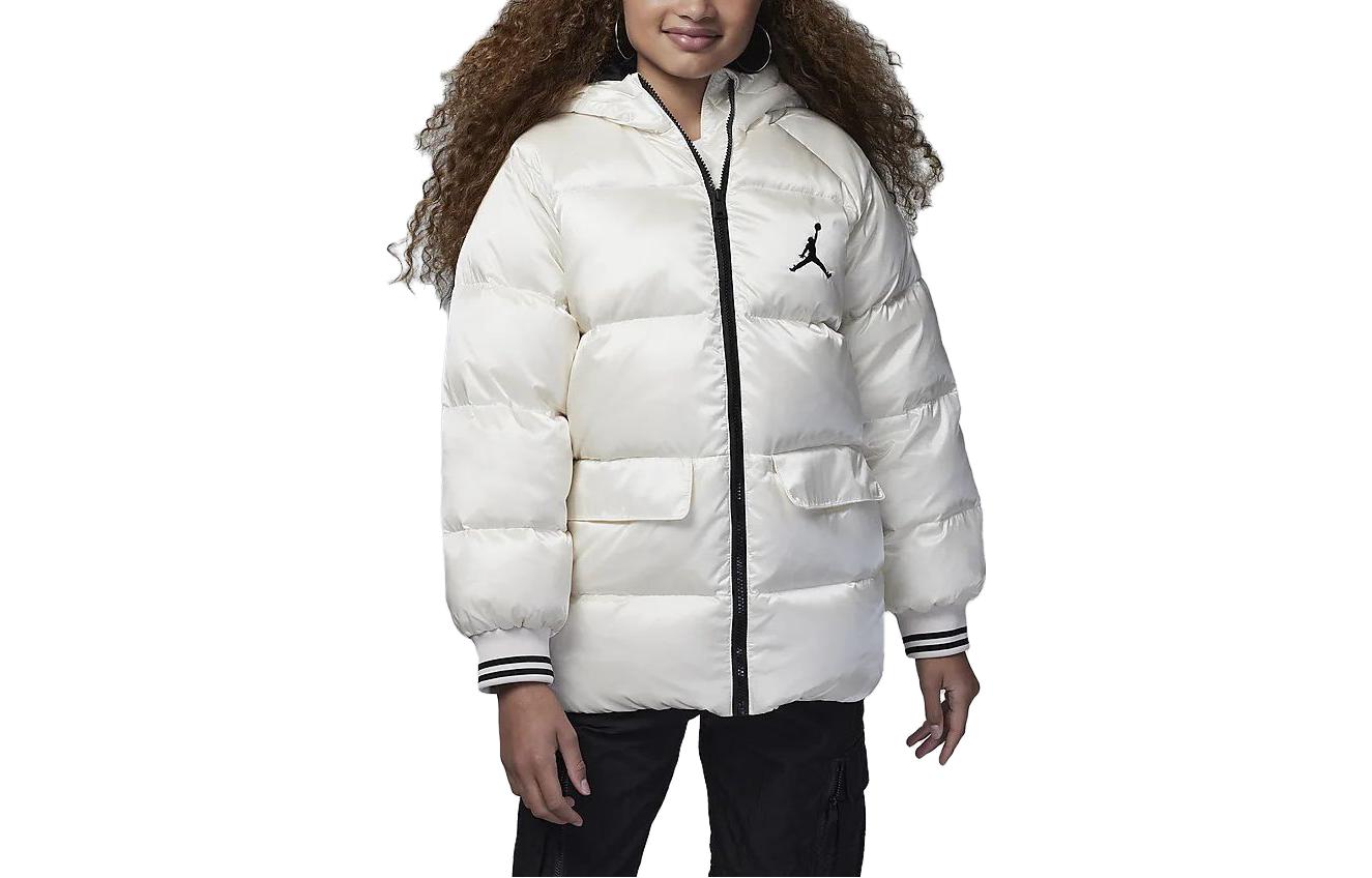 (GS) Air Jordan Jumpman Logo Puffer Jacket 'White' FV2746-133
