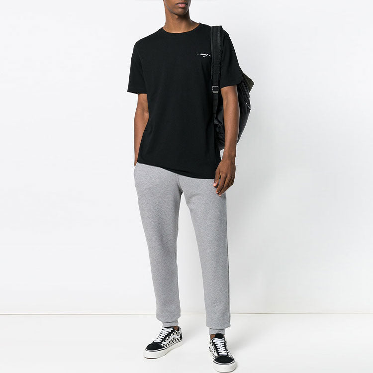 Men's Off-White SS21 Drawstring Logo Yellow Arrow Sports Pants/Trousers/Joggers Slim Fit Gray OMCH008E181920250760