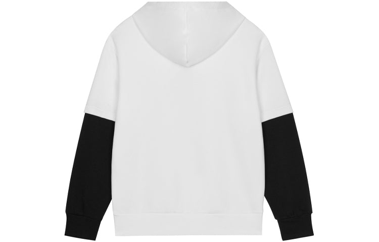 New Balance Color Block Drawstring Hoodie Asia Sizing 'White Black' AMT13342-SST