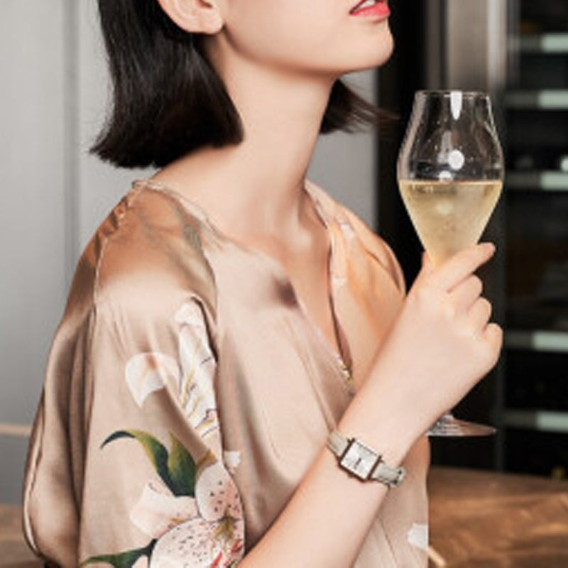 CASIO SHEEN Series Fashiones Leather Business Blue/Golden Sapphire Crystal Rose Gold Analog SHE-4538GL-7B