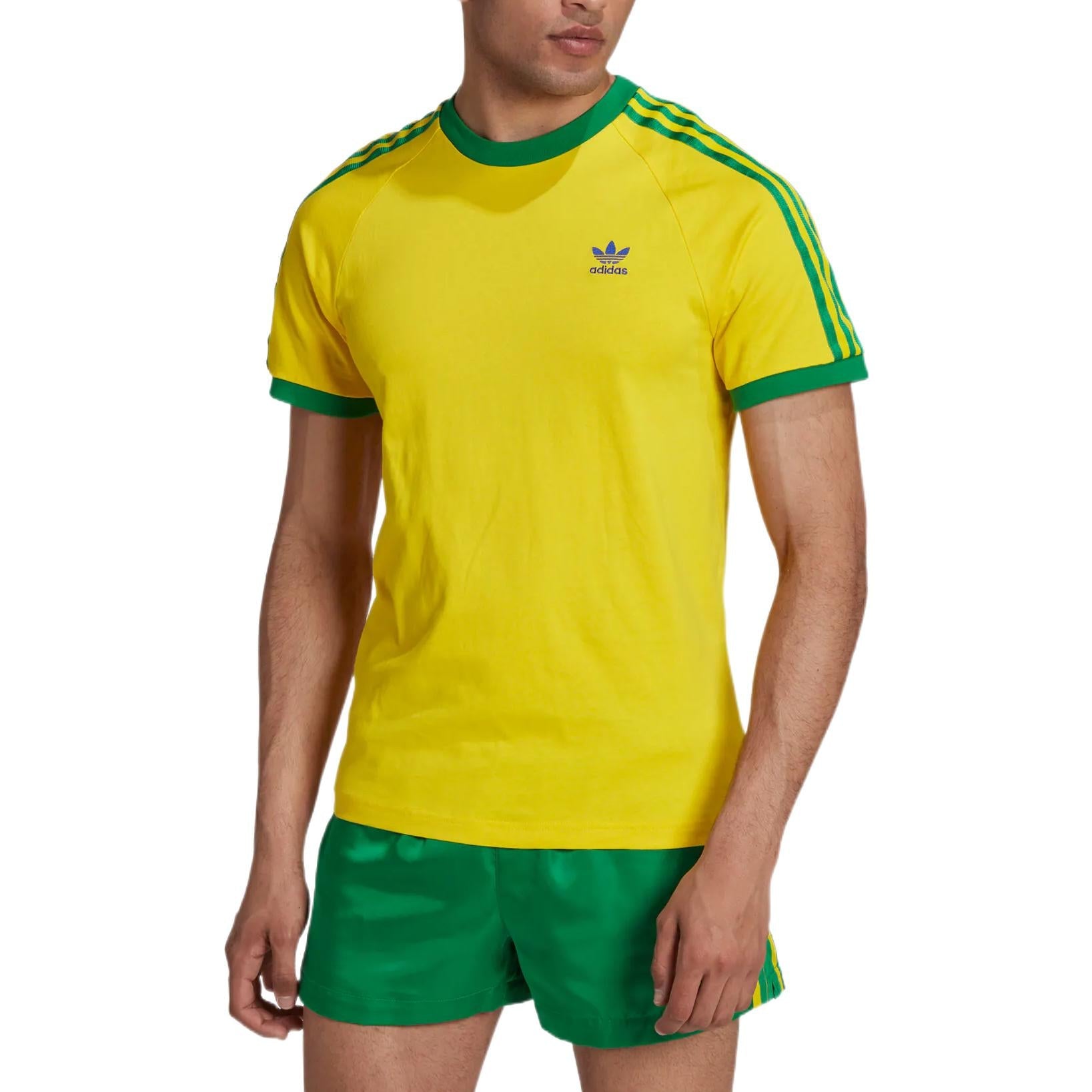 adidas originals 3-Stripes Tee 'Yellow Green' HK7422