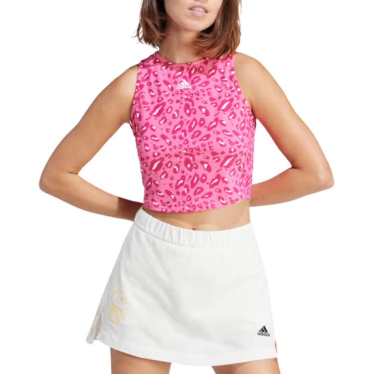 (WMNS) adidas Essentials Animal Print Crop Tank Asia Sizing 'Pink' IR9312