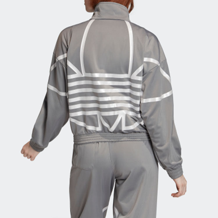 (WMNS) adidas originals logo Pattern Sports Jacket Gray FS7219