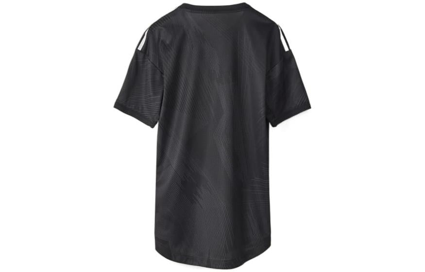 Men's adidas Madrid 120th Anniversary Jersey Solid Color Round Neck Alphabet Printing Short Sleeve Black T-Shirt HI3893
