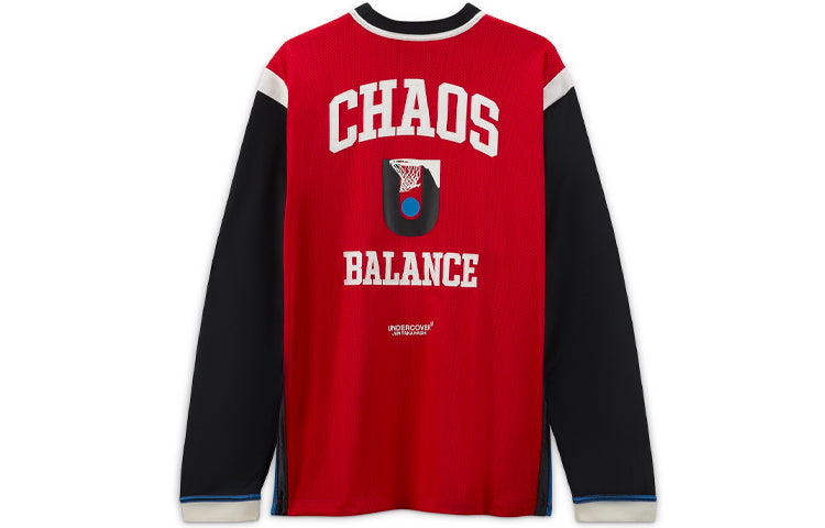 Nike Long-Shooting Top Contrasting Colors Printing Pattern Basketball Long Sleeves US Edition Red CW8014-611
