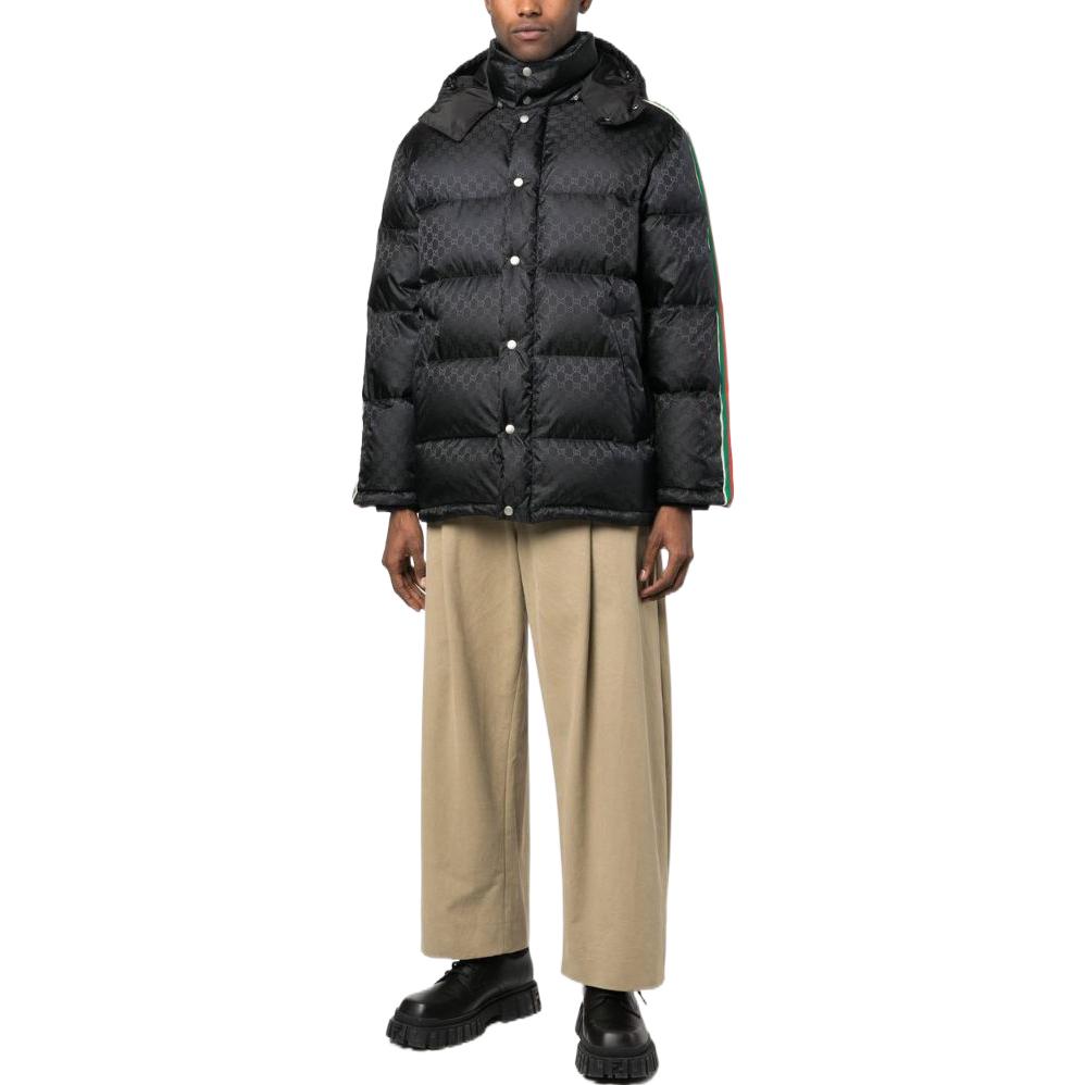 Gucci GG Nylon Jacquard Jacket With Web 'Black' 715519-Z8A50-1043
