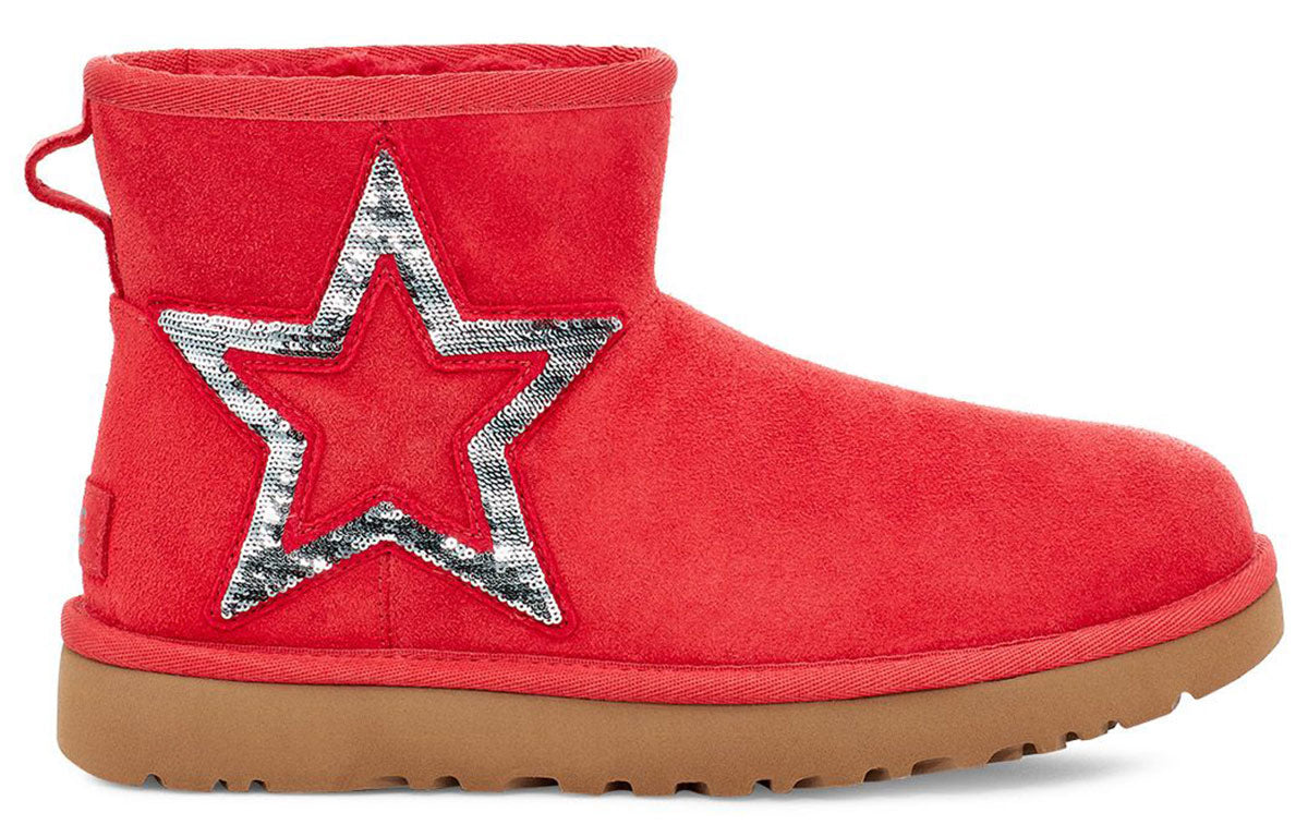 (WMNS) UGG Classic Mini Star Snow Boots Red 1108909-RBRD