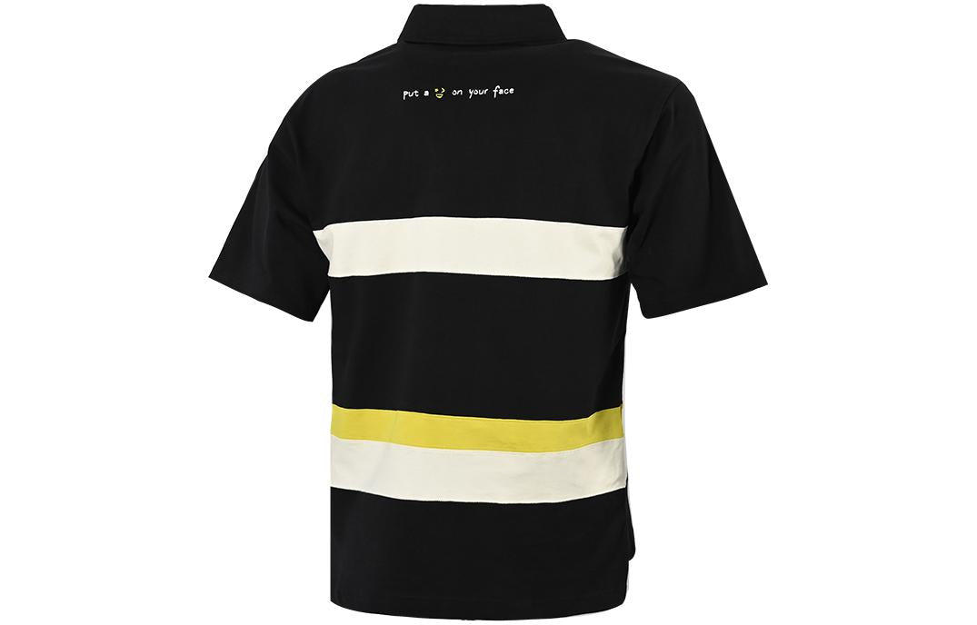 Converse Colorblock Logo Polo Shirt Asia Sizing 'Black White' 10024880-A02
