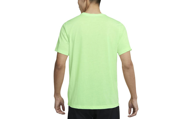 Men's Nike Dri-FIT Sports Training Printing Pattern Quick Dry Round Neck Short Sleeve Green T-Shirt DA0612-345