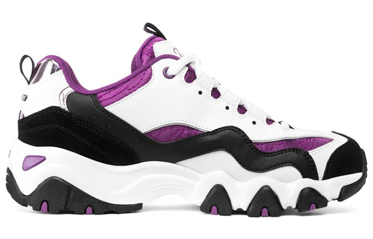 (WMNS) Skechers D'lites 2.0 Sports Shoes White/Purple/Black 88888393-WPR