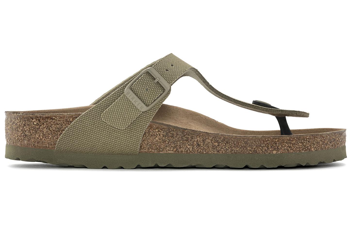 Birkenstock Gizeh Vegan Textile Sandals 'Faded Khaki' 1023929
