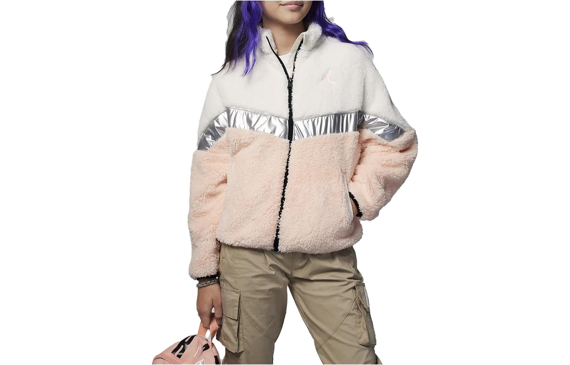 (GS) Air Jordan Fleece Jacket 'Pink' FD5041-133
