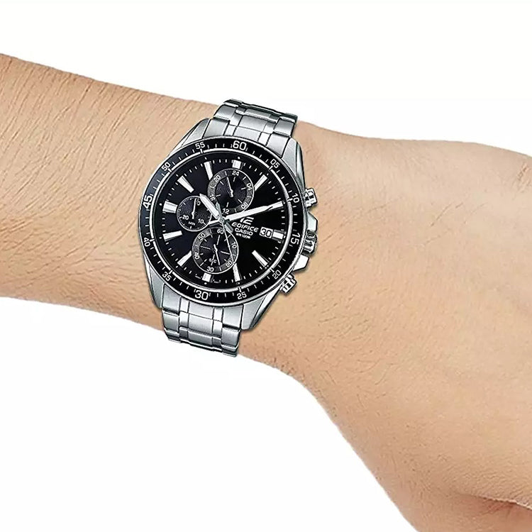 CASIO EDIFICE Stainless Steel Strap Black Dial Mens Black Analog EFR-546D-1A