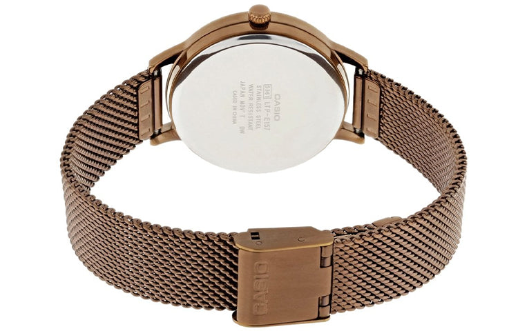 CASIO SHEEN Stainless Steel Strap Waterproof Quartz Rose Gold Analog LTP-E157MR-9A