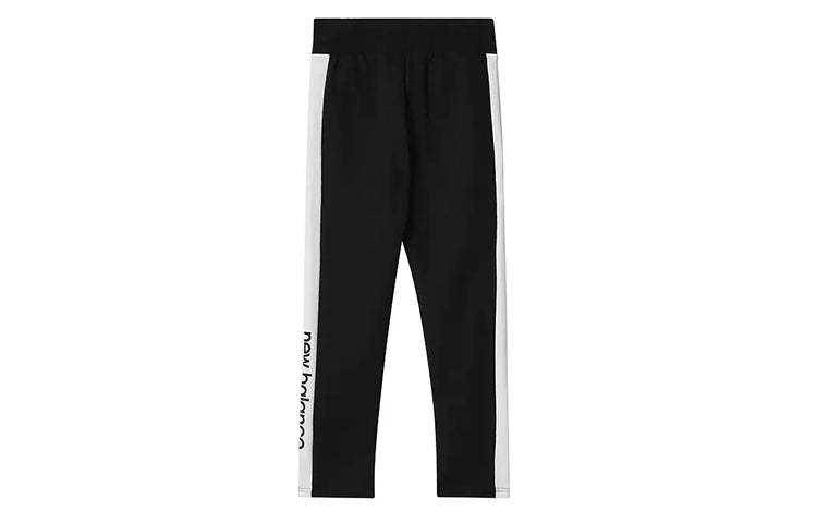 (WMNS) New Balance Striped Track Pants Asia Sizing 'Black White' AWP93580-BK