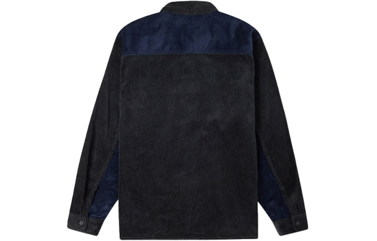 Converse Colorblock Corduroy Shirt Asia Sizing 'Navy Black' 10023519-A02