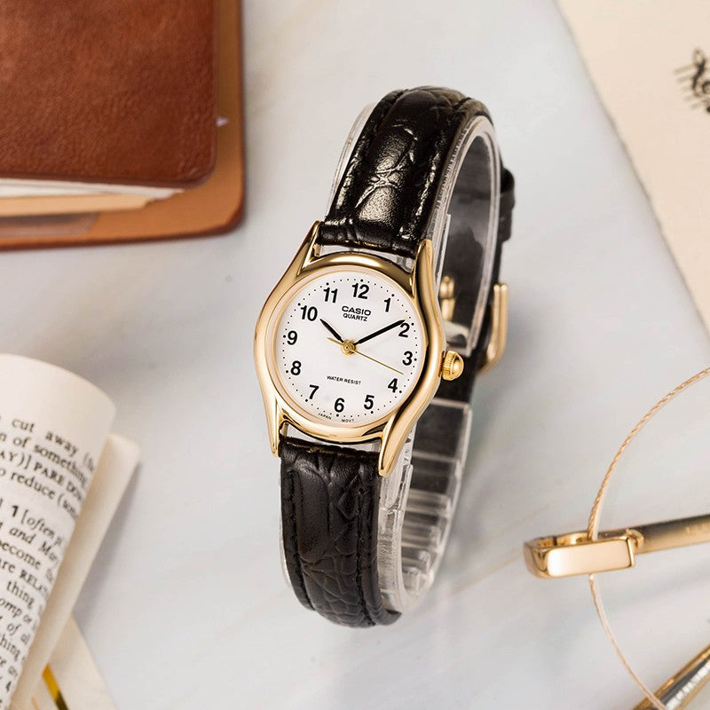 CASIO Belt Small Retro WhiteDial Plate Black Belt White DialBlack Strap WhiteBlack Analog LTP-1094Q-7B1