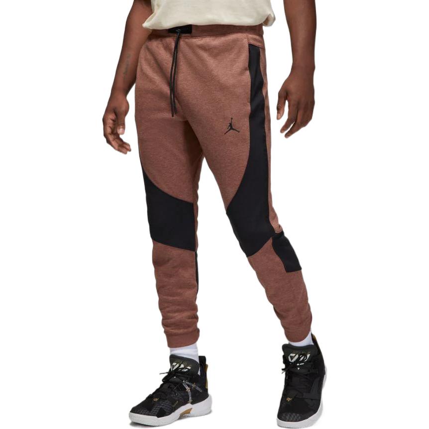 Men's Air Jordan Stripe Printing Logo Lacing Bundle Feet Sports Pants/Trousers/Joggers Brown DQ7320-231