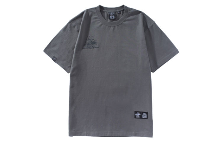 PJs Vigor Surf Laser Colorful Alphabet Pattern Basic Casual Pure Cotton Short Sleeve Unisex Gray 20SSTS1002-P
