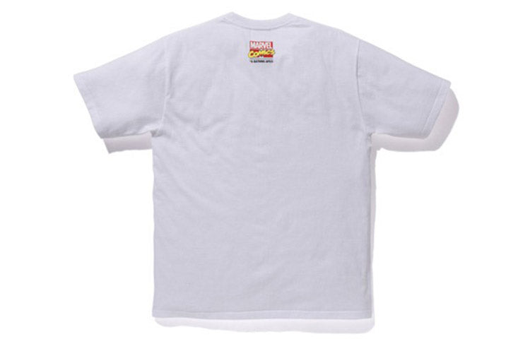 BAPE X Marvel Milo Captain America Tee Crossover Team USA Printing Short Sleeve Unisex White 2F23-110-905