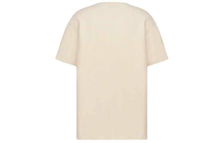 DIOR SS21 knitted oversized short-sleeved T-shirt men's beige 183M649AT850-C085