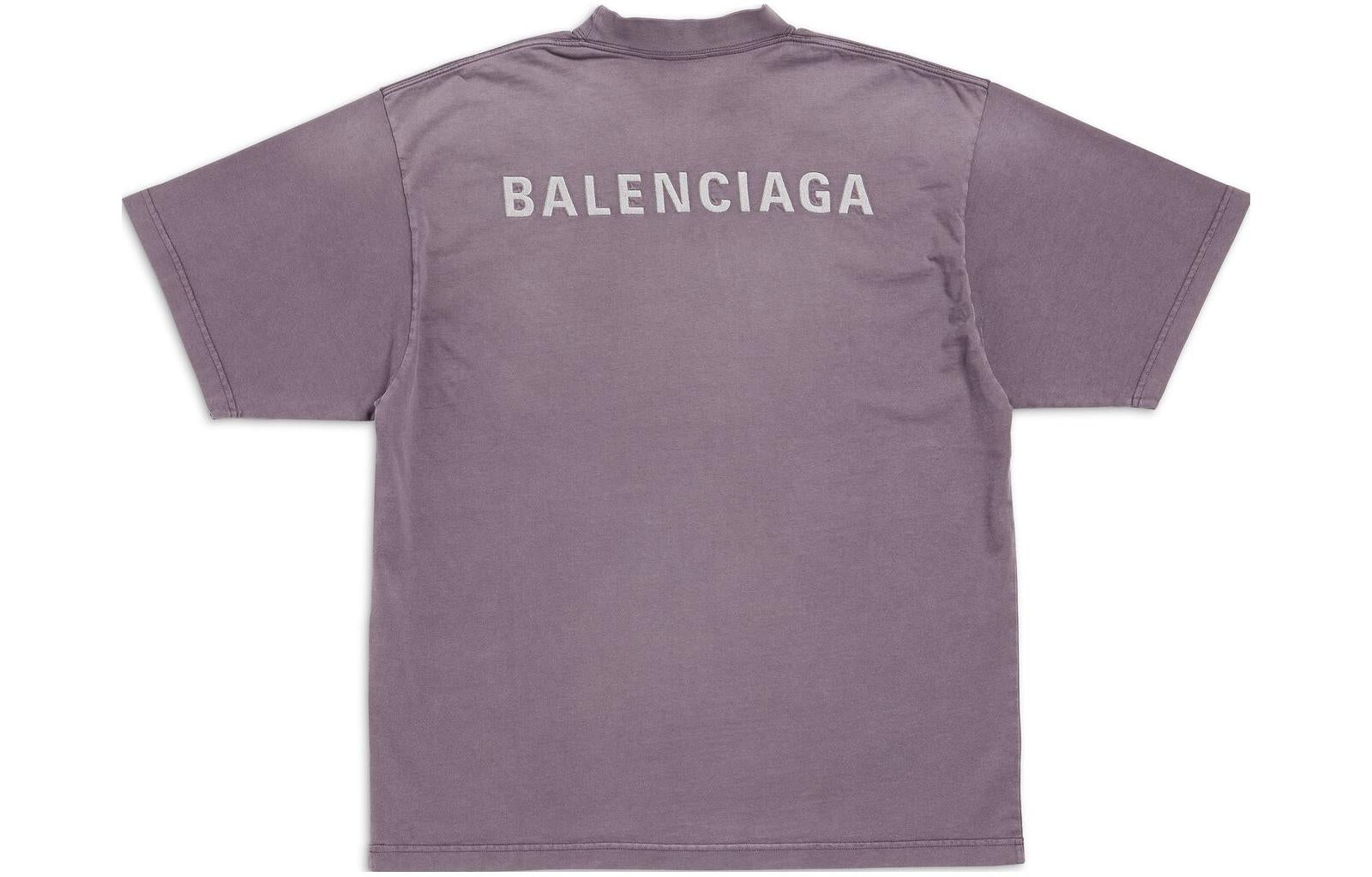 Balenciaga Back T-shirt Medium Fit 'Purple Grey' 764235TPVK15500