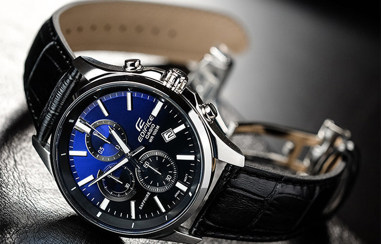CASIO Quartz Waterproof Sapphire Crystal EDIFICE Blue Mens Royal Blue Analog EFB-530L-2AVUPR