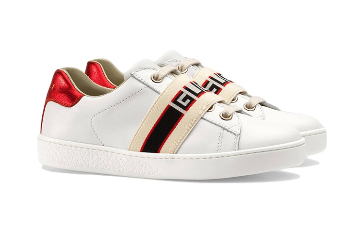 (PS) Gucci Ace Stripe Leather 'White Red Black' 553053-0IIR0-9065