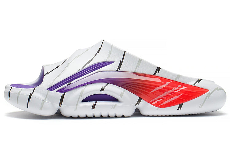 Li-Ning 8 PE Courtside Slides 'White Red' ABTS009-5