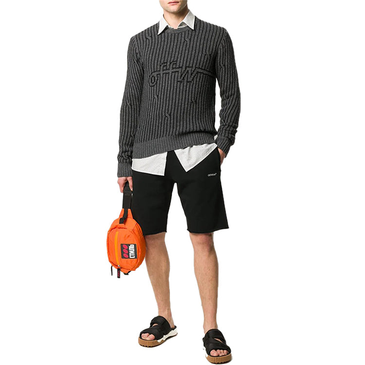 Off-White FW20 Chainsaw worker Sports Shorts Men Black OMCI006E20FLE0031001