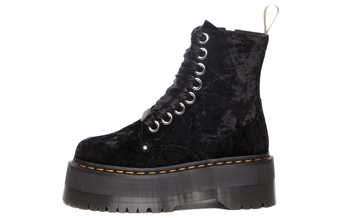(WMNS) Dr.Martens Vegan Jadon Boot Max Crushed Velvet Platforms 'Black' 31030001