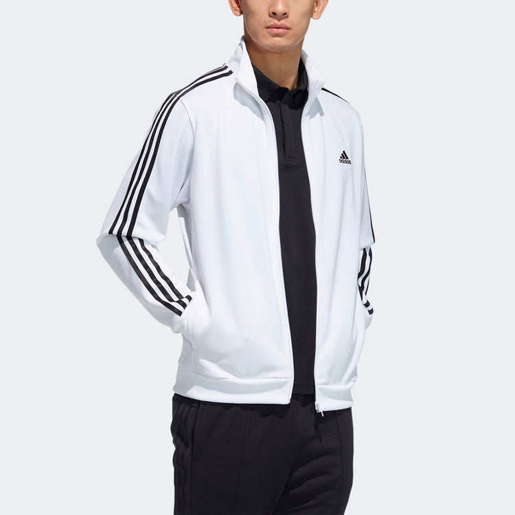 Men's adidas Colorblock Stripe Sports Stylish Jacket White GN0751