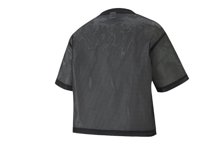 (WMNS) PUMA Round Neck Casual Mesh Short Sleeve Black 598616-01