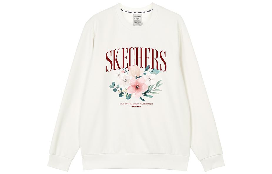 Skechers Flower Graphic Crew Sweater 'Blue White Grey' L422U243