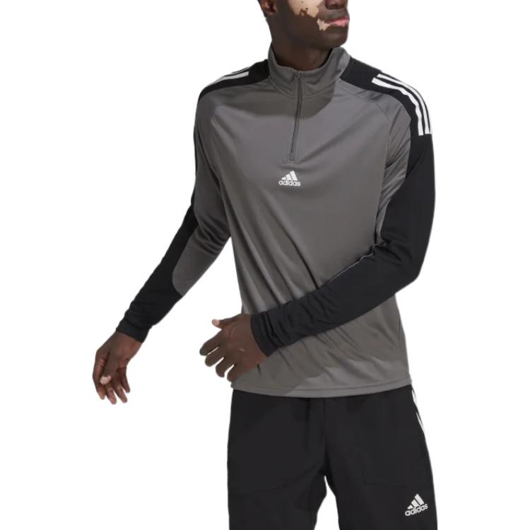 adidas Stripe Brand Logo Zipper Long Sleeves Black HP1875