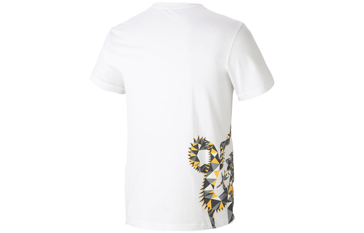 adidas Gold Dragon Tee Pattern Casual Sports Round Neck Short Sleeve White GJ8865