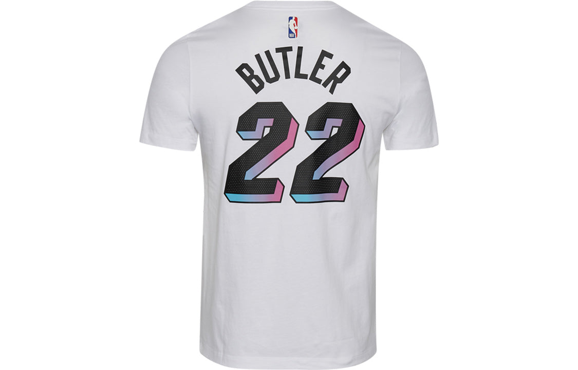 Men's Nike NBA Miami Heat Butler 2 No. 2 Printing Pattern Round Neck Short Sleeve White T-Shirt CT9429-104
